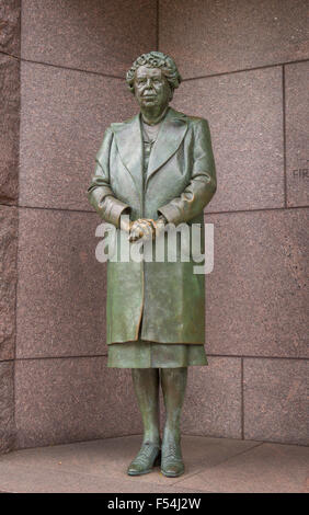WASHINGTON, DC, USA - Bronze-Statue von Eleanor Roosevelt Franklin Roosevelt Memorial Stockfoto