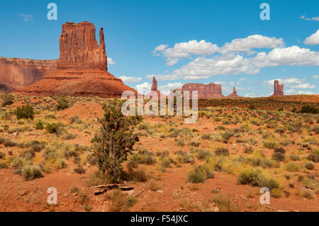 West-Handschuh und nördlichen Buttes, Monument Valley, Arizona, USA Stockfoto