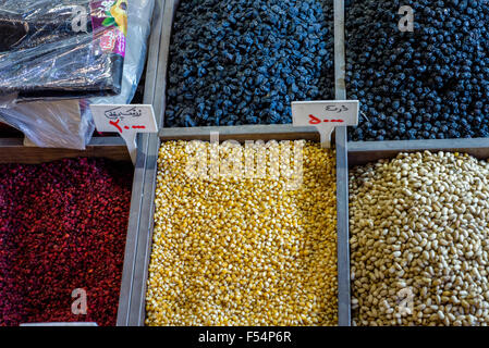 Getrockneten Früchten und Nüssen, Basar in Teheran, Iran Stockfoto