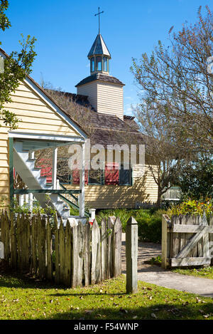 Kirche in Vermilionville Leben Geschichte Museum von Acadian (Cajun), Kreolisch und Kultur der amerikanischen Ureinwohner, Lafayette, Louisiana, USA Stockfoto