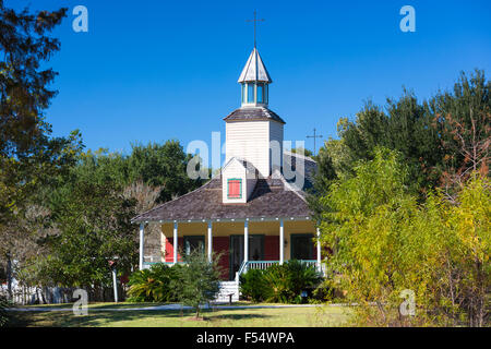 Kirche in Vermilionville Leben Geschichte Museum von Acadian (Cajun), Kreolisch und Kultur der amerikanischen Ureinwohner, Louisiana, USA Stockfoto