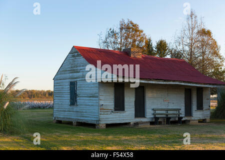 Erhalten Sklave Viertel Hütten am Baumwollplantage in Frogmore Bauernhof in Ferriday, den tiefen Süden, Louisiana, USA Stockfoto
