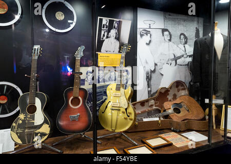 Ausstellung im Sonnenstudio Geburtsstätte des Rock And Roll Stars Elvis Presley, Johnny Cash, Carl Perkins, Jerry Memphis USA Stockfoto