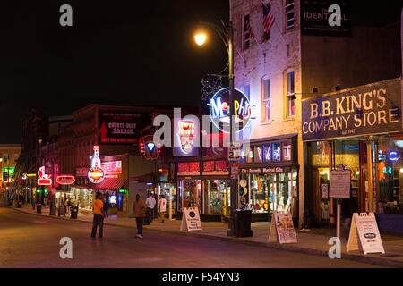 BB King Store Musikveranstaltungen in Beale Street Vergnügungsviertel bekannt für Rock And Roll und Blues, Memphis, Tennessee Stockfoto