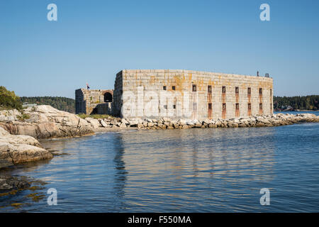 Fort Popham in Phippsburg Maine an einem sonnigen Herbsttag Stockfoto