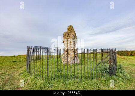 King-Stein, Teil Rollright Steine, gedacht, um eine bronzezeitlichen Grab Marker, Oxfordshire, England, UK Stockfoto