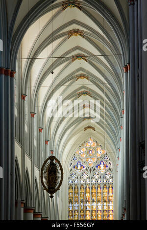 Europa, Deutschland, Nordrhein-Westfalen, Bergisches Land, der Altenberger Dom, Das Westfenster ist Das Groesste Kirchenfenster Stockfoto