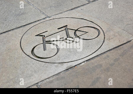 Nahaufnahme des Radfahrrades Fahrrad-Route Schild Symbol England UK Großbritannien Großbritannien Großbritannien Stockfoto