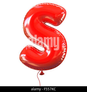 Buchstabe S Ballon Schriftart 3D-Illustration Stockfoto