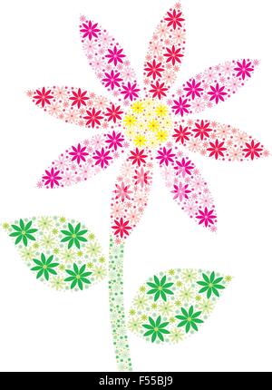 Gänseblümchen aus kleinen Gänseblümchen im Vektor-Format gefertigt. Stock Vektor