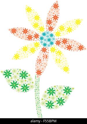 Gänseblümchen aus kleinen Gänseblümchen im Vektor-Format gefertigt. Stock Vektor