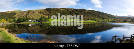 Panorama-Aufnahme des Watendlath Tarn im Lake District Stockfoto