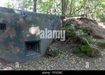 Tschechoslowakische Vorkriegsverteidigungsfestung an der Grenze gebaut. Umgebung Slavonice, Südböhmen, Tschechien Stockfoto