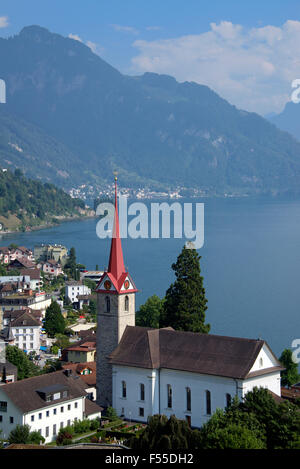 St. Marien Kirche Weggis am Vierwaldstättersee Schweiz Stockfoto