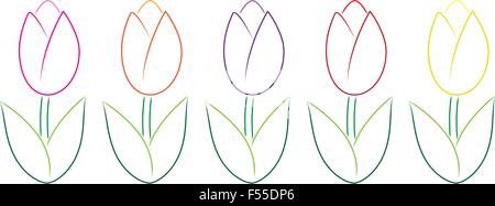 Handgezeichnete Tulpen im Vektor-Format. Stock Vektor