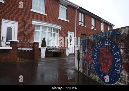 Belfast, Nordirland: Politische Loyalist Wandbild in Süd-Belfast Stockfoto