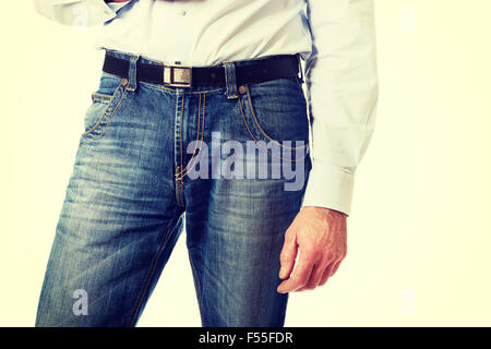 Männer in Jeans Hosen Stockfoto