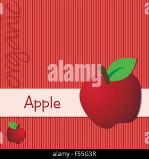 Leuchtender rote Bio-Apfel-Karte im Vektorformat. Stock Vektor