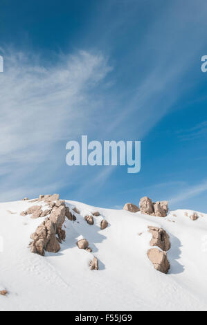 Schnee bedeckt Faraya im Kesrouan Bezirk Libanon Nahost Stockfoto