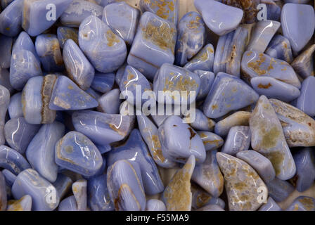 Blaue Lace Achat, Willamette Achat & Mineral Society & Juwel Rock Show, Polk County Fairgrounds, Oregon poliert Stockfoto