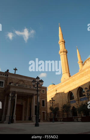 Mohammad Al Amin Moschee und Saint George Maronite Kathedrale Downtown Beirut-Libanon Stockfoto