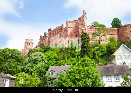 Schloss Heidelberg Blick auf Hügel tagsüber Stockfoto