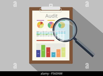 Audit-Diagramm Daten Analyseergebnis Stock Vektor