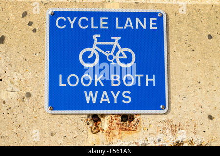 Zyklus Lane Schild, England UK. Stockfoto