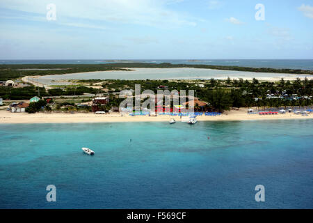 Panoramablick auf Grand Turk von oben, Grand Turk, Turks- und Caicosinseln, Caribbean Stockfoto