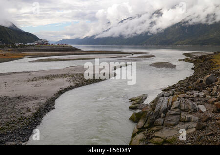 Skagway River/Taiya Inlet, Skagway, Alaska Stockfoto