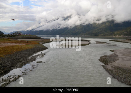 Skagway River/Taiya Inlet, Skagway, Alaska Stockfoto