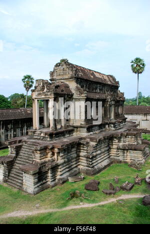 Zentralgebäude bei Tempelanlage Angkor Wat in Kambodscha. Stockfoto