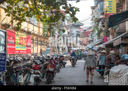 Hanoi, Vietnam, alte Viertel in der Nähe der Märkte, Stadtzentrum, Hanoi Stockfoto