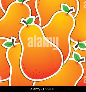 Birne Aufkleber Hintergrund/Karte im Vektorformat. Stock Vektor
