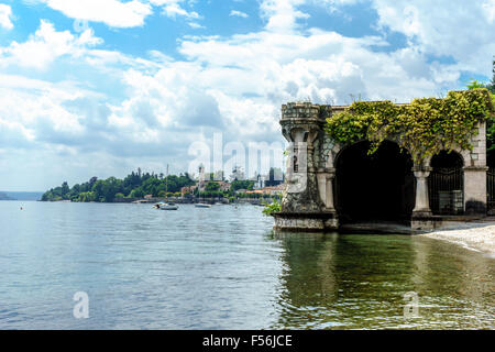 Ein altes Bootshaus von Ascona am Lago Maggiore. Stockfoto