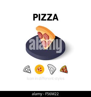Pizza-Symbol im anderen Stil Stock Vektor