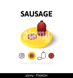 Wurst-Symbol im anderen Stil Stock Vektor