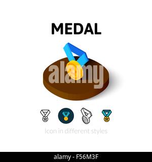 Medaille-Symbol im anderen Stil Stock Vektor