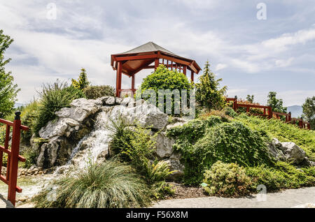 Der Park ist wie ein botanischer Garten und es gibt viele Pflanzen Stockfoto