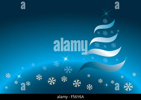 Abstrakter Weihnachtsbaum in verschiedenen blau-goldenen Farben - Vektor-illustration Stock Vektor