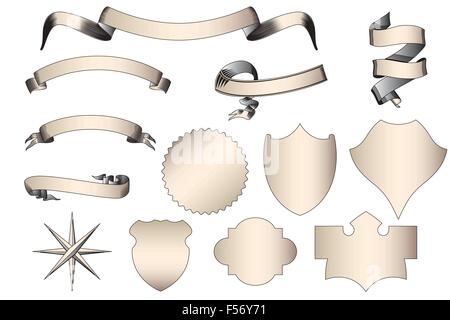 Vintage Schilder und Banner isoliert auf weiss - eps10-Vektor-illustration Stock Vektor