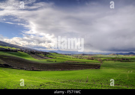 Blick über Wiesen die Navarra in Spanien Stockfoto