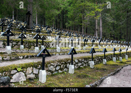 Nasswand Berg oder Monte Piana Weltkrieg Friedhof, Alto Adige - Südtirol, Italien Stockfoto