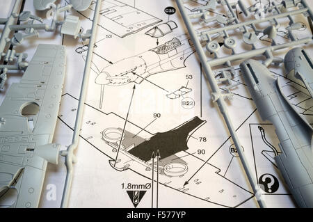 Airfix Maßstab 1: 72 Supermarine Spitfire Mk1a Modell Kampfflugzeuge Stockfoto