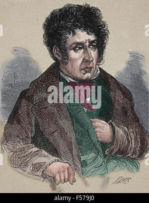 François-René, Vicomte de Chateaubriand, 1768-1848, ein französischer Schriftsteller, Politiker und Diplomat. Kupferstich von Paris. 19. Jahrhundert Stockfoto