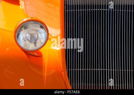 Orange-Ford Hotrod Auto detail Stockfoto