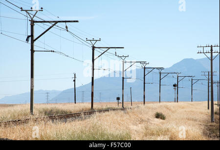 Einzigen Eisenbahnstrecke durch die Wheatlands des Swartland Region Südafrika Stockfoto