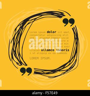Kreis-Rahmen mit Zitat auf gelbem Hintergrund. Stock Vektor