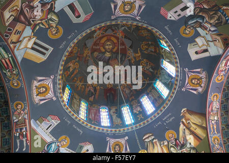 Kuppel im Kloster Agios Nektarios, Rhodos, Dodekanes, Griechenland Stockfoto