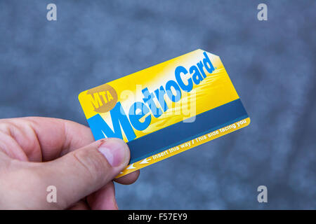 New York MTA MetroCard u-Bahn Ticket, Manhattan, New York City, Vereinigte Staaten von Amerika. Stockfoto